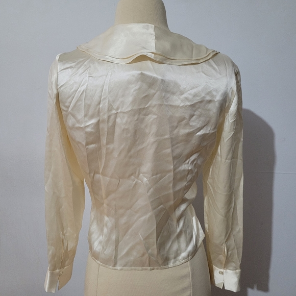 100% silk wrap poets blouse - Picture 3 of 6